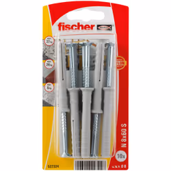 Fischer 522324, Kit de fiches murales et vis, Brique, Béton, Cruciforme, PZ3, 60 mm, 8 mm