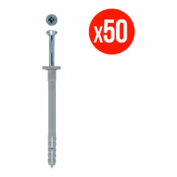 Sachet de 50 chevilles à frapper FISCHER N-F avec clou en acier électrozingué : La cheville à frapper pour une installation s ...