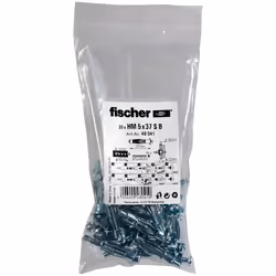 Fischer 48041, Kit de fiches murales et vis, Plaque de fibre Gypsum, Plaque de plâtre, Métal, 1 cm, 37 mm, 1 cm