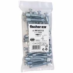Fischer 48043, Kit de fiches murales et vis, Plaque de fibre Gypsum, Plaque de plâtre, Métal, 1,2 cm, 52 mm, 1,2 cm