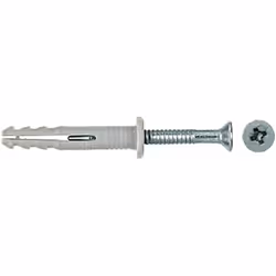 Fischer 48795, Kit de fiches murales et vis, Ciment aéré placé en autoclave, Brique, Béton, Bloc Gypsum, Nylon, Acier zingué, ...