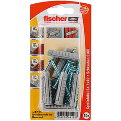 10x Dübel sx 8x40 s mit Schraube - 49128 Auslauf - Fischer