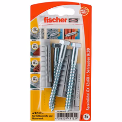 Der fischer Spreizdübel SX leitet durch die Vierfach-Spreizung die Kraft optimal in den Baustoff ein. Neben der typischen Spr ...