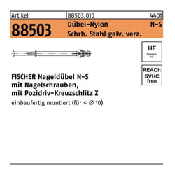 Fischer 50346 ancrage à vis et cheville murale 50 pièce(s) Kit de fiches murales et vis 100 mm