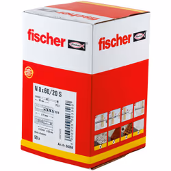 Fischer 50356 ancrage à vis et cheville murale 50 pièce(s) Kit de fiches murales et vis 60 mm