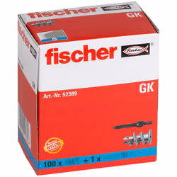 Fischer 52389 ancrage à vis et cheville murale 100 pièce(s) Fiche murale 22 mm