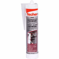 Das hochwertige fischer Sanitärsilicon DSSA GR zur Verwendung bei Eck-, Bewegungs- und Anschlussfugen im Sanitär- und Küchenb ...