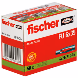 Fischer 53260 ancrage à vis et cheville murale 50 pièce(s) Fiche murale 35 mm