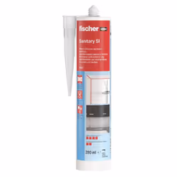 Mastic silicone SI transparent spécial sanitaires FISCHER 58515 - 1 cartouche de 280 ml Facile à appliquer et à lisser Très b ...
