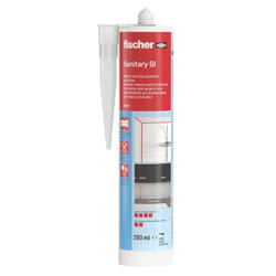 Mastic silicone SI transparent spécial sanitaires FISCHER 58515 - 1 cartouche de 280 ml