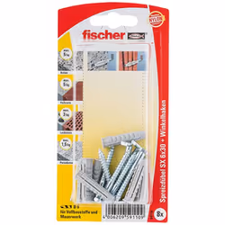 Der fischer Spreizdübel SX leitet durch die Vierfach-Spreizung die Kraft optimal in den Baustoff ein. Neben der typischen Spr ...
