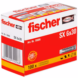Fischer 70006 ancrage à vis et cheville murale 100 pièce(s) Fiche murale 30 mm - Vue supplémentaire 2