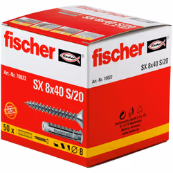 Fischer 70022 ancrage à vis et cheville murale 50 pièce(s) Fiche murale 40 mm