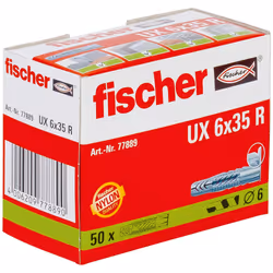 Fischer 77889 ancrage à vis et cheville murale 50 pièce(s) Fiche murale 35 mm