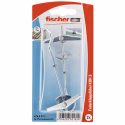 Fischer KDH 3, Kit de fiches murales et vis, Béton, Gris, 105 mm, 1,2 cm, 2,7 cm