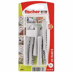 Fischer 90871, Ancrage mural creux (cheville molly), Brique, Béton, Nylon, Gris, CE, 1 cm