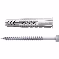 Fischer 90880, Kit d'ancrage et de vis, Ciment aéré placé en autoclave, Brique, Béton, Ciment mousse, Bloc Gypsum, Métal, Nyl ...