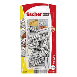 Fischer 090887 cheville en bois 50 pièce(s) Plastique Rond