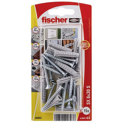 Fischer 90893 cheville en bois 15 pièce(s) Métal, Plastique Rond