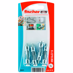 Fischer 90931, Ancrage mural creux (cheville molly), Plaque de plâtre, 37 mm, 1,2 cm, 4,5 cm, 6 mm