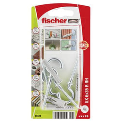 Fischer 94619 ancrage à vis et cheville murale 4 pièce(s) Kit de fiches murales et crochets 35 mm