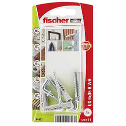 Fischer 94623 ancrage à vis et cheville murale 4 pièce(s) Kit de fiches murales et crochets 35 mm