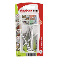 Fischer 94625 ancrage à vis et cheville murale 4 pièce(s) Kit de fiches murales et crochets 50 mm