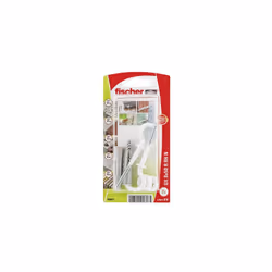Fischer 94627, Kit de fiches murales et crochets, Brique, Béton, Bloc Gypsum, Plaque de plâtre, Nylon, Nylon, Gris, CE