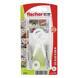 Fischer 94629 ancrage à vis et cheville murale 2 pièce(s) Kit de fiches murales et crochets 50 mm