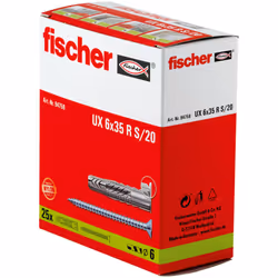 Fischer 94758 ancrage à vis et cheville murale 25 pièce(s) Fiche murale 35 mm
