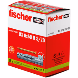 Fischer 94759 ancrage à vis et cheville murale 25 pièce(s) Fiche murale 50 mm