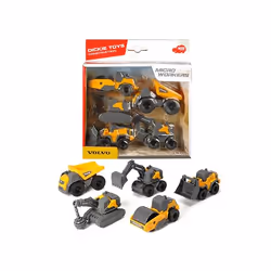 Smoby Dickie Volvo 5 Veh 10Cm Coffret, 3 an(s), Jaune