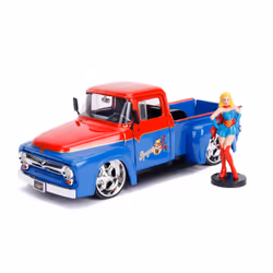 Jada Toys DC Comics Bombshells 1956 Ford F100, Voiture, 8 an(s), Métal, Plastique, Caoutchouc, Bleu, Rouge