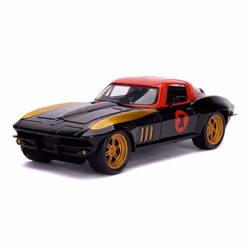 Jada Toys Marvel Black Widow 1966 Chevy 1:24, Voiture, Marvel, 8 an(s), Métal, Plastique, Caoutchouc, Noir, Rouge, Jaune