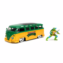 Jada Toys Turtles 1962 VW Bus 1:24, Bus, TMNT, 8 an(s), Métal, Plastique, Caoutchouc, Vert, Jaune