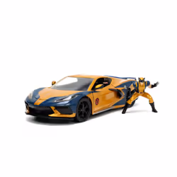 Jada Toys Marvel X-Men Wolverin Chevy Corvette, Voiture, 8 an(s), Bleu, Jaune