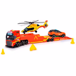 Camion de Sauvetage - Dickie Toys - 40 cm - Lumière et Son - Hélicoptère et Voiture - Dès 3 Ans