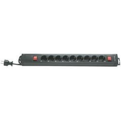 REV 9-fold w. 2 switches, 3,7m Noir 250 V