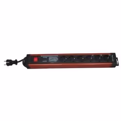 REV 6-f. PC socket line, 3,0 m, 250 V, 16 A, 3500 W, Noir, 3 m, 460 x 43 x 67 mm