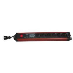 REV 6-f. PC socket line, 3,0 m Noir 250 V 3 m