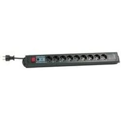 REV device protection socket line, 9-fold, 3,7m Noir 250 V
