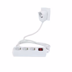 REV 0012392114, 2 m, Intérieure, 1,5 mm², Blanc, 4 sortie(s) CA, 3500 W