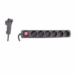 REV 12626514, 2 m, Intérieure, Noir, 6 sortie(s) CA, 230 V, 3680 W