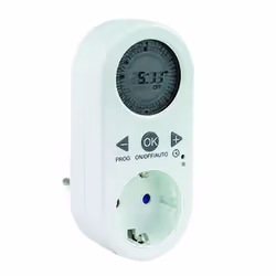REV 0025030102, Programmateur journalier, Blanc, Numérique, LCD, Boutons, Plastique