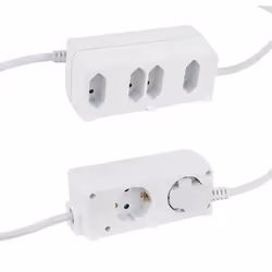 REV 0012691109, 1,4 m, Intérieure, Type C, Type F, Blanc, 6 sortie(s) CA, 230 V
