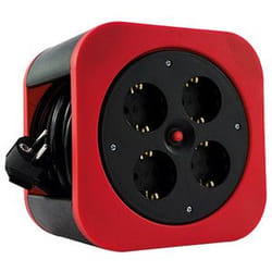 REV 0010012600 multiprise 10 m 4 sortie(s) CA Intérieure Noir, Rouge