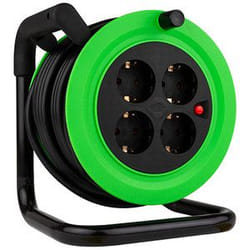 REV 0010043812 multiprise 15 m 4 sortie(s) CA Intérieure Noir, Vert