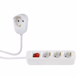REV 0012395114, 5 m, Intérieure, Type F, Type F (CEE 7/4), Blanc, 4 sortie(s) CA