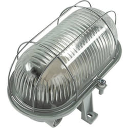 REV - Ovalleuchte Kunstst.LED 7W gr Luminaire pour pièces humides led E27 7 w blanc chaud gris