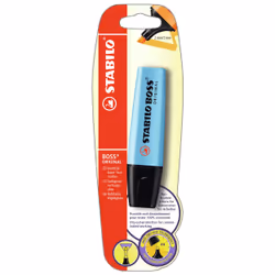 STABILO Blister 1 Boss Bleu, 1 pièce(s), Bleu, Pointe biseautée, Noir, Bleu, 2 mm, 5 mm